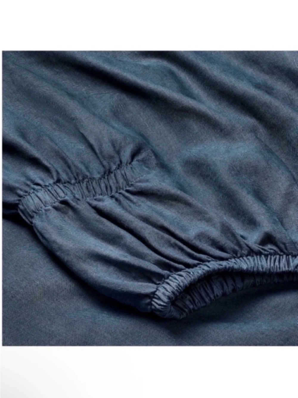 NWT California King 100% Linen Sheet Set Dark Mineral Blue - Casaluna